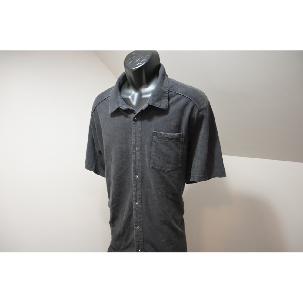 Carbon2Cobalt Button Down Shirt Mens XL Black Short Sleeve Cotton Excellent